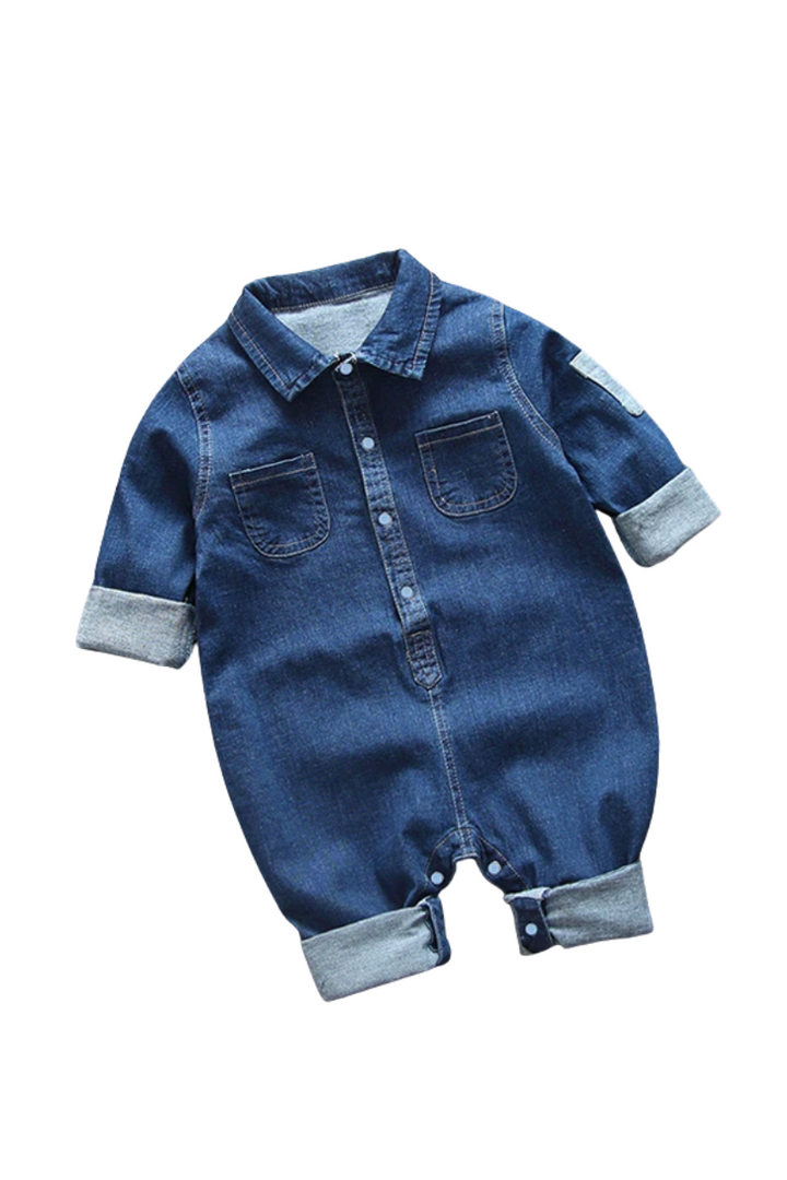 THE NOAH DENIM ROMPER